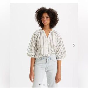 NWT Levi's Lainey Blouse in Rayanne Stripe -Black and White, Small